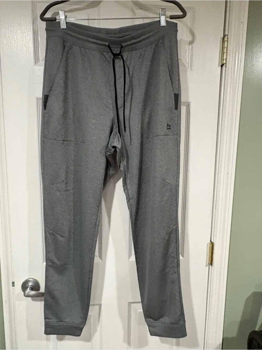 RBX Gray Men's Performance Tapered Joggers with Drawstring, Large